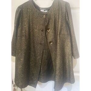 NWT-The Travel Collection 2X Black Gold Metallic 2PC Jacket and Tank Set